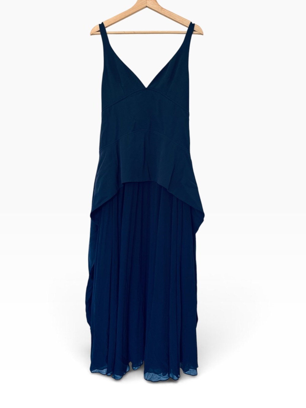 SIMKHAI Elegant Navy V-Neck Maxi Dress with Flowing Silhouette
